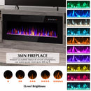 Waleaf 70 inches Fireplace TV Stand with 36 inch Fireplace Up to 80" TVs