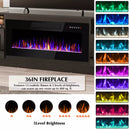 Waleaf 70 inches Fireplace TV Stand with 36 inch Fireplace Up to 80" TVs