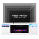 Waleaf 70 inches Fireplace TV Stand with 36 inch Fireplace Up to 80" TVs