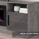 Waleaf 70 inches Fireplace TV Stand with 36 inch Fireplace Up to 80" TVs