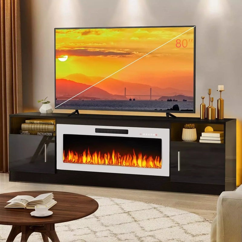 Vitesse 70 inches Fireplace TV Stand with 36 inch Fireplace Up to 80" TVs