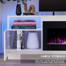 Waleaf 70 inches Fireplace TV Stand with 36 inch Fireplace Up to 80" TVs