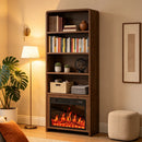 VITESSE 70" Tall Arched Cabinet, 5-Tier Arched Bookcase with Large Storage Space