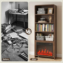 VITESSE 70" Tall Arched Cabinet, 5-Tier Arched Bookcase with Large Storage Space