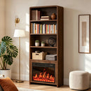 VITESSE 70" Tall Arched Cabinet, 5-Tier Arched Bookcase with Large Storage Space