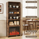 VITESSE 70" Tall Arched Cabinet, 5-Tier Arched Bookcase with Large Storage Space