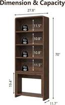 VITESSE 70" Tall Arched Cabinet, 5-Tier Arched Bookcase with Large Storage Space