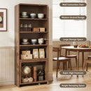 VITESSE 70" Tall Arched Cabinet, 5-Tier Arched Bookcase with Large Storage Space