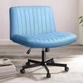 Vitesse Armless Office Desk Chair with Wheels, Fabric Padded Cross Legged Chair