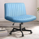 Vitesse Armless Office Desk Chair with Wheels, Fabric Padded Cross Legged Chair