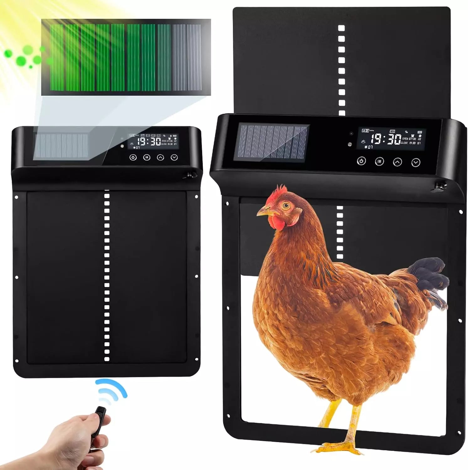 VITESSE Automatic Chicken Coop Door, Solar Powered Chicken Door with T