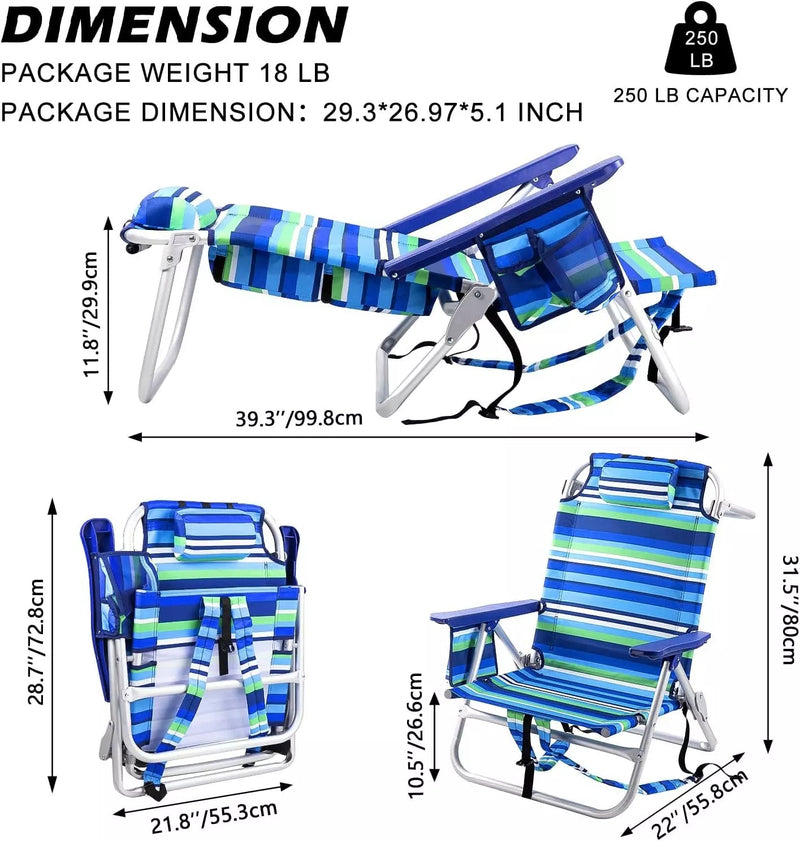 VITESSE Backpack Beach Chairs for Adults,Camping Chairs