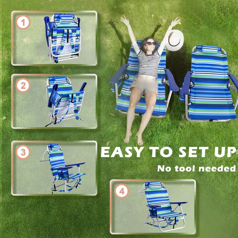 VITESSE Backpack Beach Chairs for Adults,Camping Chairs