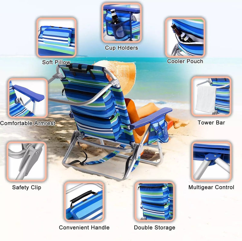 VITESSE Backpack Beach Chairs for Adults,Camping Chairs