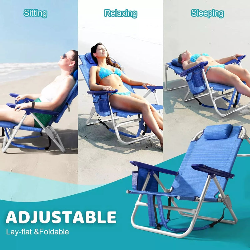 VITESSE Backpack Beach Chairs for Adults,Camping Chairs with Headrest
