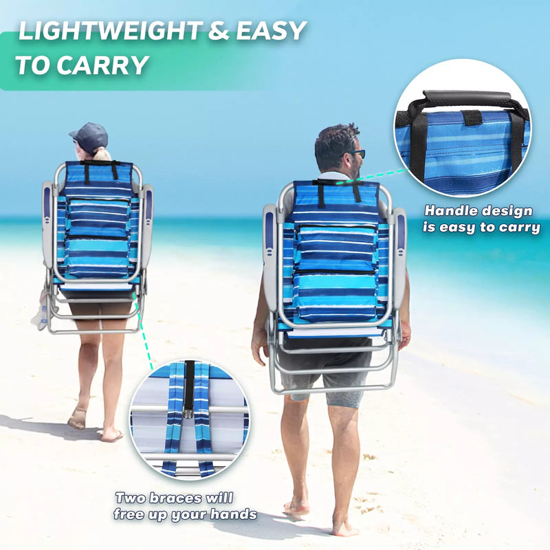 VITESSE Backpack Beach Chairs for Adults,Camping Chairs with Headrest
