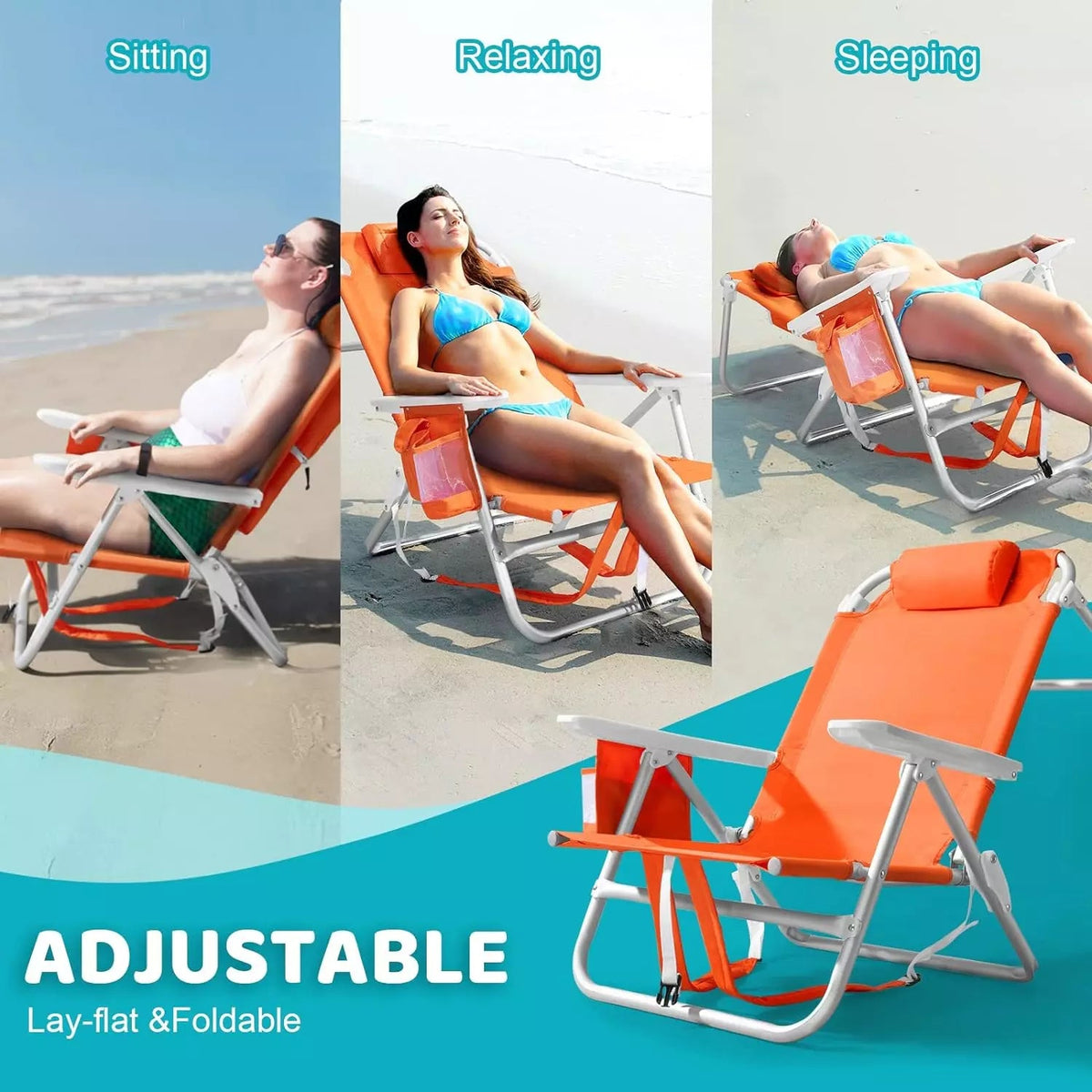 VITESSE Backpack Beach Chairs for Adults Camping Chairs with Headrest