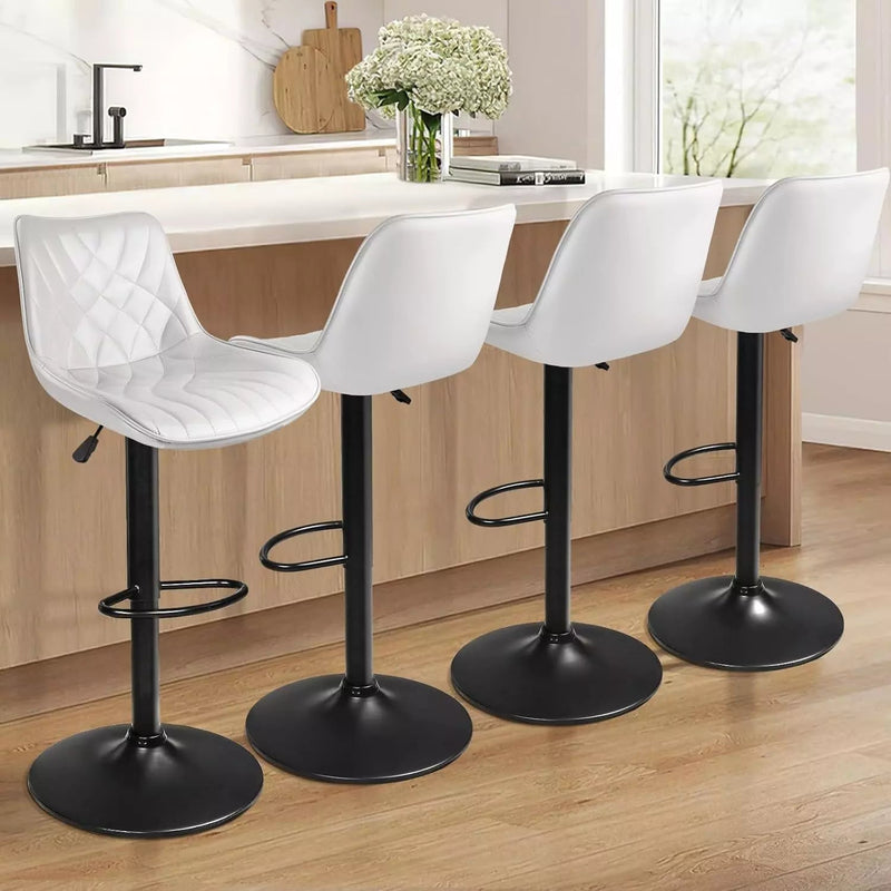 Vitesse Bar Stools Set of 2,Counter Heigh Faux Leather Adjustable Bar Stools