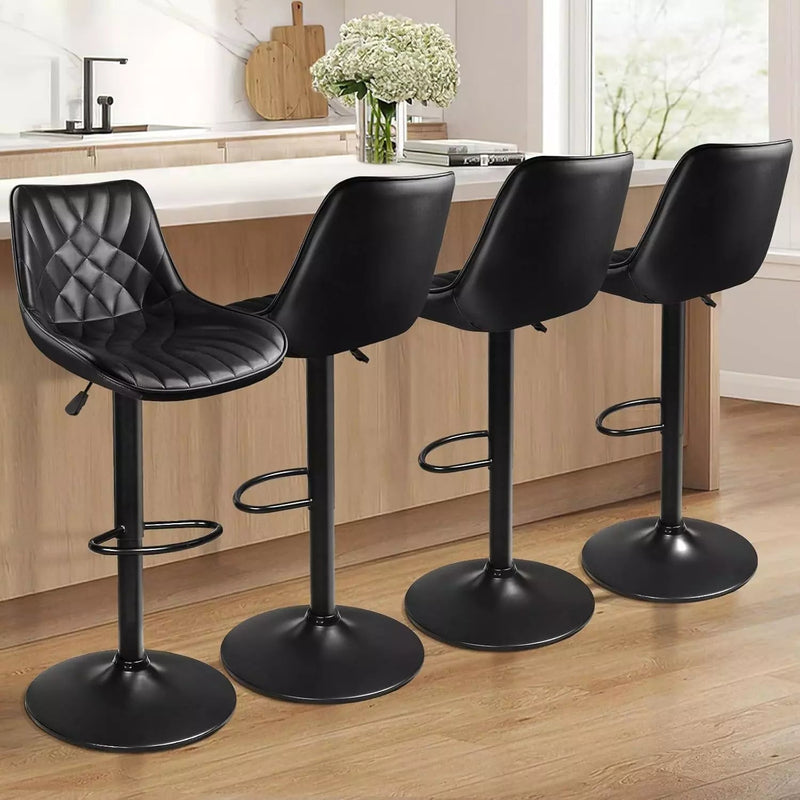 Vitesse Bar Stools Set of 2,Counter Heigh Faux Leather Adjustable Bar Stools