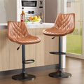 Vitesse Bar Stools Set of 2,Counter Heigh Faux Leather Adjustable Bar Stools