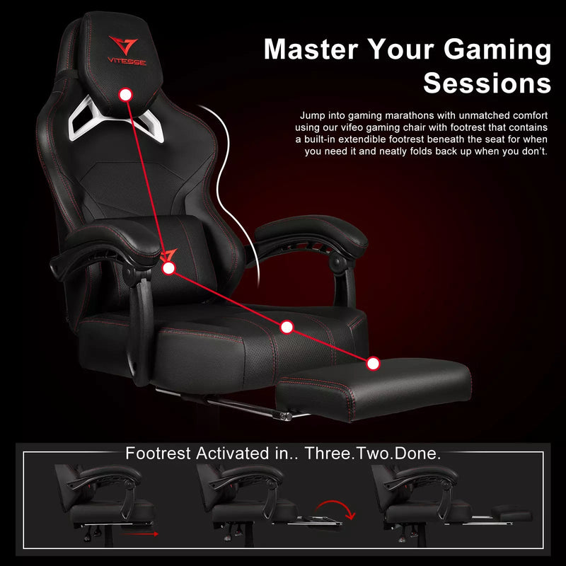 VITESSE Big and Tall Gaming Chair 400lb, Ergonomic Video Game Chair VGC02