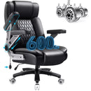 Vitesse Big and Tall Office Chair with Adjustable 5D Flip Arms＆Lumbar Support, Heavy Duty Executive Desk Chair with Pocket Spring Cushion,High Back Computer Chair 600 LBS,Dual Rubber Wheels