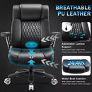 Vitesse Big and Tall Office Chair with Adjustable 5D Flip Arms＆Lumbar Support, Heavy Duty Executive Desk Chair with Pocket Spring Cushion,High Back Computer Chair 600 LBS,Dual Rubber Wheels