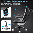 Vitesse Big and Tall Office Chair with Adjustable 5D Flip Arms＆Lumbar Support, Heavy Duty Executive Desk Chair with Pocket Spring Cushion,High Back Computer Chair 600 LBS,Dual Rubber Wheels