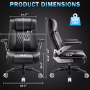 Vitesse Big and Tall Office Chair with Adjustable 5D Flip Arms＆Lumbar Support, Heavy Duty Executive Desk Chair with Pocket Spring Cushion,High Back Computer Chair 600 LBS,Dual Rubber Wheels