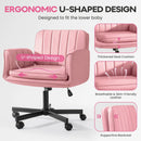 Vitesse Criss Cross Chair with Wheels & Armrests, Cross-Legged Swivel Office Chair