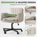 Vitesse Criss Cross Chair with Wheels & Armrests, Cross-Legged Swivel Office Chair
