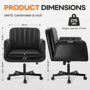 Vitesse Criss Cross Chair with Wheels & Armrests, Cross-Legged Swivel Office Chair