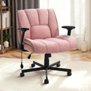 Vitesse Criss Cross Chair with Wheels,Big and Tall Office Chair,Wide Criss Cross Chair with Extra-Deep Seat Thickened & Flip-Up Arms for Office Chair,Plush Cushion,Cute,Comfy
