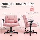 Vitesse Criss Cross Chair with Wheels,Big and Tall Office Chair,Wide Criss Cross Chair with Extra-Deep Seat Thickened & Flip-Up Arms for Office Chair,Plush Cushion,Cute,Comfy