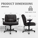 Vitesse Criss Cross Chair with Wheels,Big and Tall Office Chair,Wide Criss Cross Chair with Extra-Deep Seat Thickened & Flip-Up Arms for Office Chair,Plush Cushion,Cute,Comfy