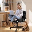 Vitesse Criss Cross Chair with Wheels,Big and Tall Office Chair,Wide Criss Cross Chair with Extra-Deep Seat Thickened & Flip-Up Arms for Office Chair,Plush Cushion,Cute,Comfy