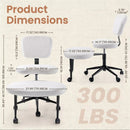 VITESSE Cross-Legged Ergonomic Chair 360° Swivel with Wheels, Adjustable Meditation Seat for ADHD, Lumbar Support, Teddy Fabric Home Office Chair