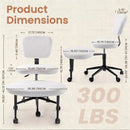 VITESSE Cross-Legged Ergonomic Chair 360° Swivel with Wheels, Adjustable Meditation Seat for ADHD, Lumbar Support, Teddy Fabric Home Office Chair