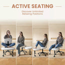 VITESSE Cross-Legged Ergonomic Chair 360° Swivel with Wheels, Adjustable Meditation Seat for ADHD, Lumbar Support, Teddy Fabric Home Office Chair