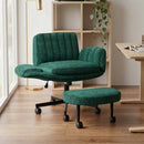 Vitesse Ergonomic Cross Legged Office Chair with Foldable Armrests, Two-Tier 360 Swivel Seat