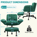 Vitesse Ergonomic Cross Legged Office Chair with Foldable Armrests, Two-Tier 360 Swivel Seat