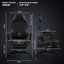 VITESSE Ergonomic Gaming Chair for Adults, 400 lbs PC Computer Chair, Racing Office Chair, Silla Gamer Height Adjustable Swivel Chair with Lumbar Vibration Support and Headrest