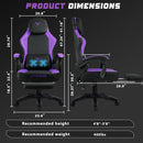 VITESSE Ergonomic Gaming Chair for Adults, 400 lbs PC Computer Chair, Racing Office Chair, Silla Gamer Height Adjustable Swivel Chair with Lumbar Vibration Support and Headrest