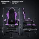 VITESSE Ergonomic Gaming Chair for Adults, 400 lbs PC Computer Chair, Racing Office Chair, Silla Gamer Height Adjustable Swivel Chair with Lumbar Vibration Support and Headrest