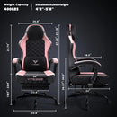 VITESSE Ergonomic Gaming Chair for Adults, 400 lbs PC Computer Chair, Racing Office Chair, Silla Gamer Height Adjustable Swivel Chair with Lumbar Vibration Support and Headrest