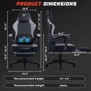VITESSE Ergonomic Gaming Chair for Adults, 400 lbs PC Computer Chair, Racing Office Chair, Silla Gamer Height Adjustable Swivel Chair with Lumbar Vibration Support and Headrest