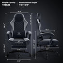 VITESSE Ergonomic Gaming Chair for Adults, 400 lbs PC Computer Chair, Racing Office Chair, Silla Gamer Height Adjustable Swivel Chair with Lumbar Vibration Support and Headrest