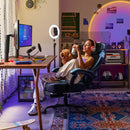 VITESSE Ergonomic Gaming Chair for Adults, 400 lbs PC Computer Chair, Racing Office Chair, Silla Gamer Height Adjustable Swivel Chair with Lumbar Vibration Support and Headrest