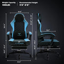 VITESSE Ergonomic Gaming Chair for Adults, 400 lbs PC Computer Chair, Racing Office Chair, Silla Gamer Height Adjustable Swivel Chair with Lumbar Vibration Support and Headrest