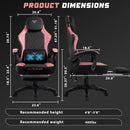 VITESSE Ergonomic Gaming Chair for Adults, 400 lbs PC Computer Chair, Racing Office Chair, Silla Gamer Height Adjustable Swivel Chair with Lumbar Vibration Support and Headrest